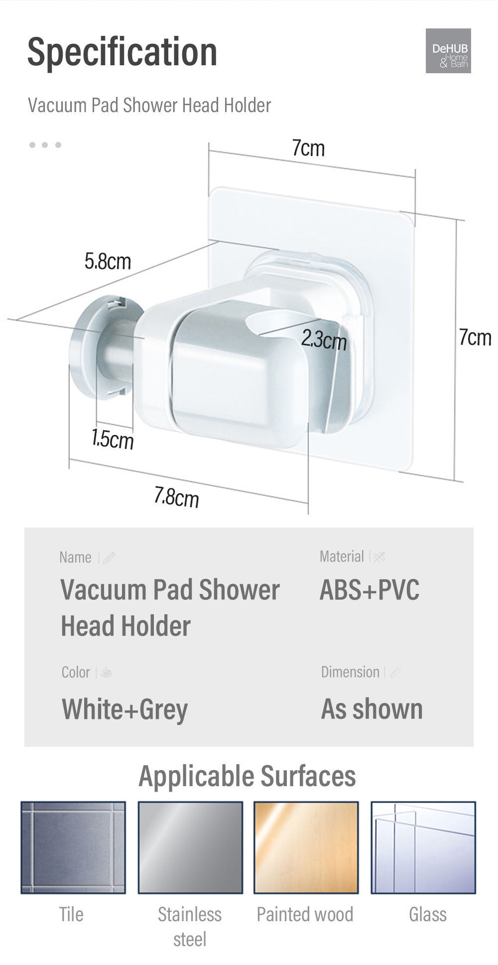 KOREA DeHUB Vacuum Pad Shower Head Holder-8